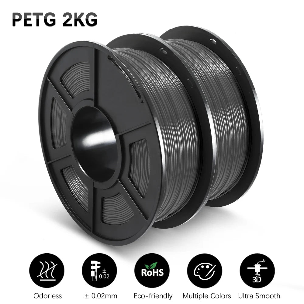 SUNLU PETG Filament 1KG 3D Material 1.75MM Arranged Neatly Clogging Free No Bubble Odorless Eco-Friendly Bright Color