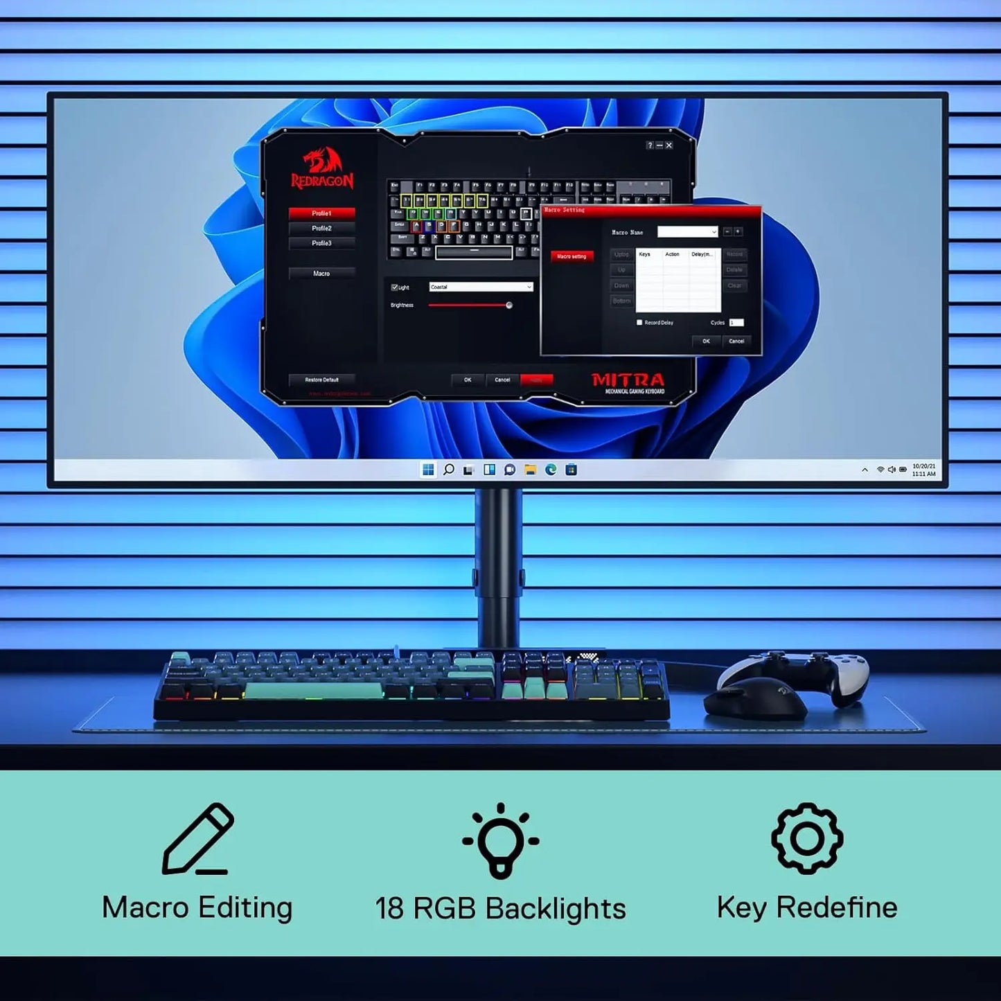 Redragon K582 SE Wired RGB 104 Keys Mechanical ,Dynamic 16.8M RGB Backlit Gaming Keyboard,Red Switches