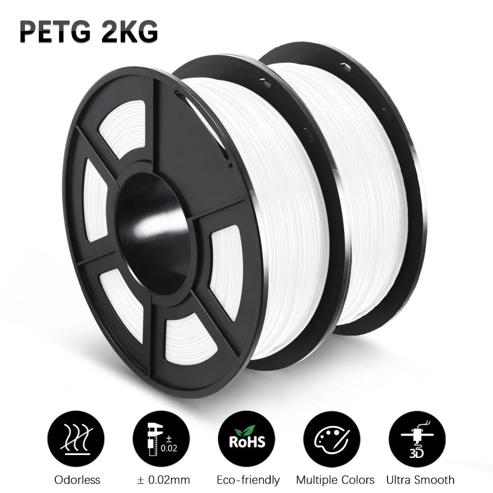 SUNLU PETG Filament 1KG 3D Material 1.75MM Arranged Neatly Clogging Free No Bubble Odorless Eco-Friendly Bright Color