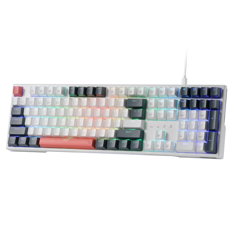 Redragon K668 RGB Gaming Keyboard, 108 Keys Wired Mechanical Keyboard w/Extra 4 Hotkeys Upgraded Hot-swappable Socket,Red Switch