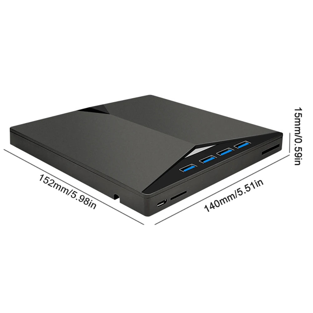 7 In 1 USB3.0 Type-C External Mobile Drive CD DVD Burner High-Speed Plug-and-Play for Windows 11/10/8/7/Linux/ OS