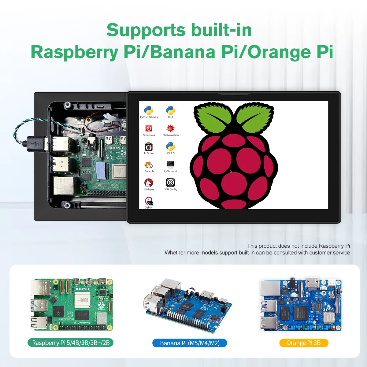 Unew 8 inch Raspberry Pi Monitor 1280x800 16:10 HDMI for Raspberry Pi 5 4 3 Orange Banana Pi DIY Projects Touchscreen Display