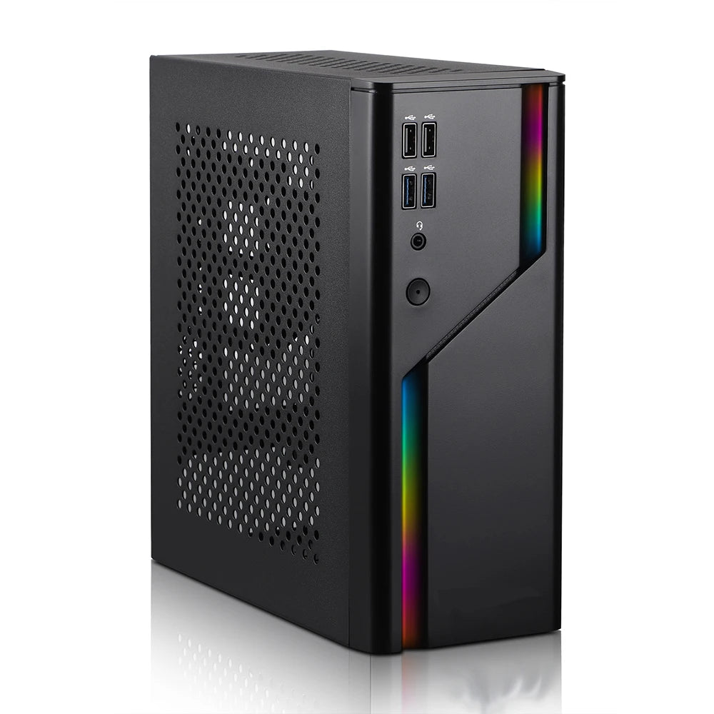 Mini ITX Case, SFF Small Form Factor, Mini-Tower HTPC Computer Cases, Vented Panels 0.8mm SPCC PC Chassis
