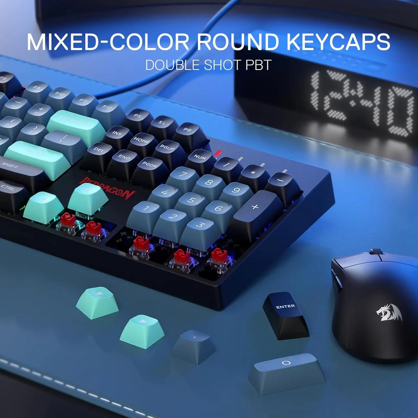 Redragon K582 SE Wired RGB 104 Keys Mechanical ,Dynamic 16.8M RGB Backlit Gaming Keyboard,Red Switches