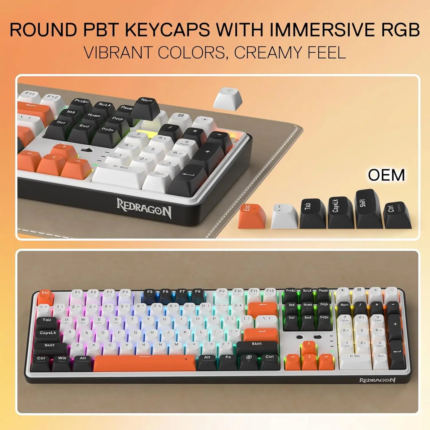 Redragon K689 PRO Wireless Gasket RGB Gaming Keyboard, 108 Keys Mechanical Keyboard w/Extra 4 Hotkeys, Upgraded Hot-swappable