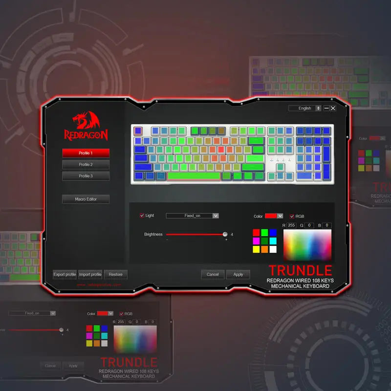 Redragon K668 RGB Gaming Keyboard, 108 Keys Wired Mechanical Keyboard w/Extra 4 Hotkeys Upgraded Hot-swappable Socket,Red Switch