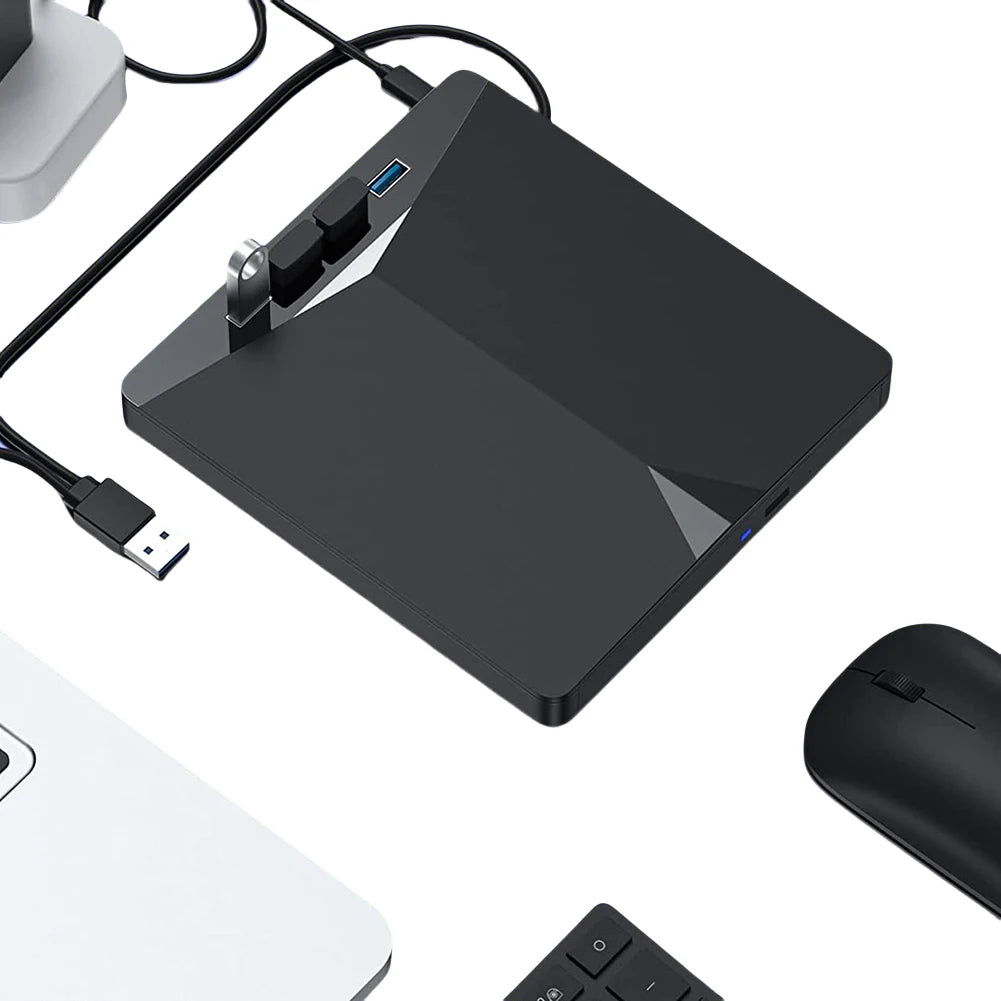 7 In 1 USB3.0 Type-C External Mobile Drive CD DVD Burner High-Speed Plug-and-Play for Windows 11/10/8/7/Linux/ OS