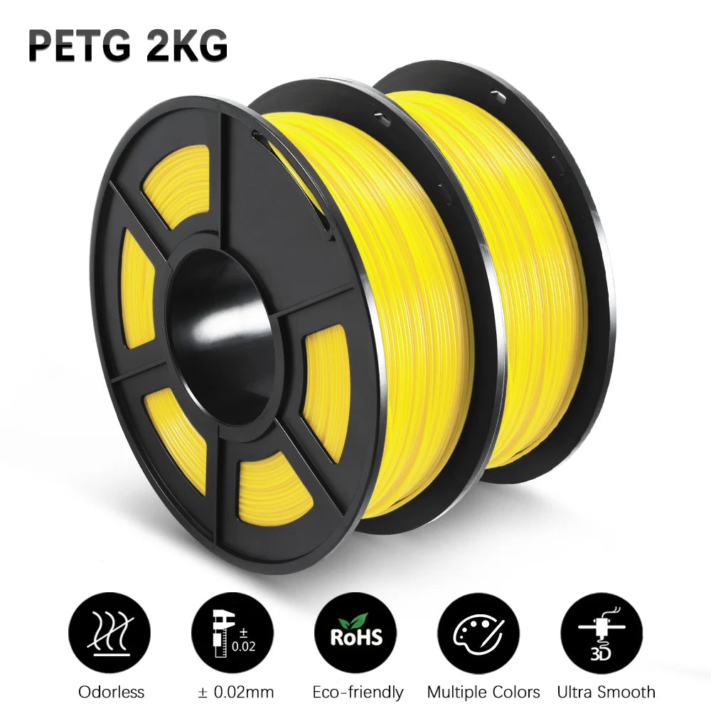 SUNLU PETG Filament 1KG 3D Material 1.75MM Arranged Neatly Clogging Free No Bubble Odorless Eco-Friendly Bright Color