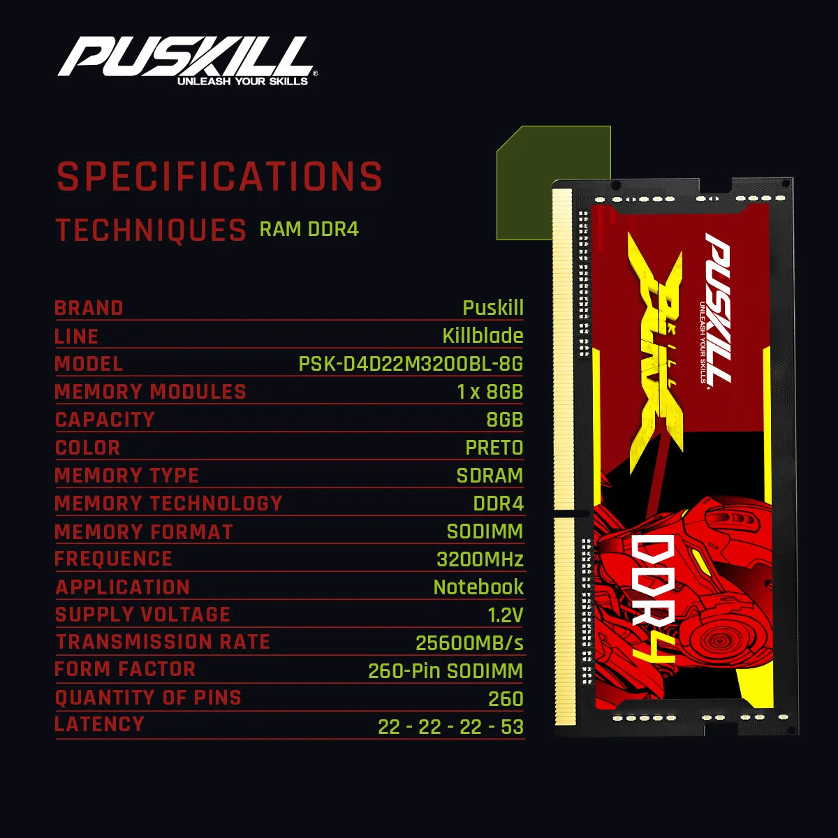 DDR4 Memoria RAM 16GB 8GB 1.2V 3200MHz 2666MHz 260-PIN Notebook SODIMM Laptop Memory
