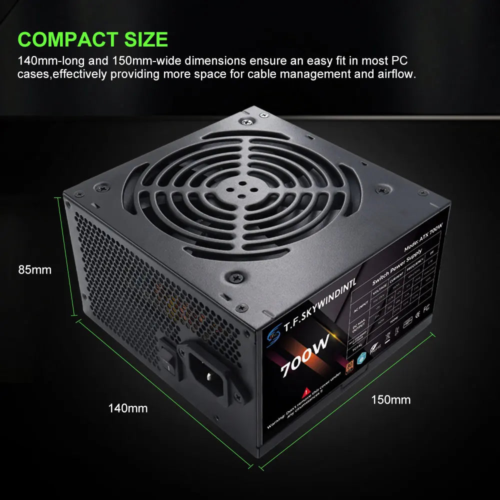 T.F.SKYWINDINTL PC PSU Power Supply 700W Game Gamer RGB 120mm Fan 110V 220V ATX Desktop Computer Power Supply For BTC Pc gamer