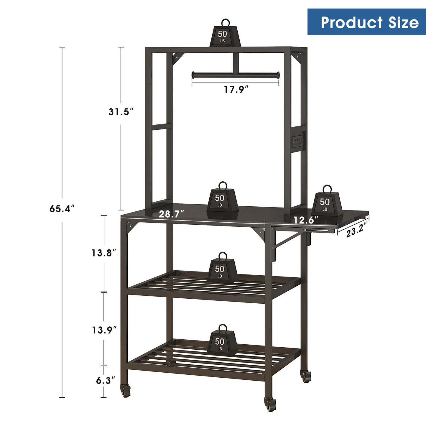 3D Printer Stand, Heavy Duty 3D Printer Table Stand with Filament Storage Rack, T-Shaped Spools Holder Rack with Wheels,3D Print