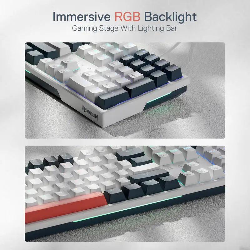 Redragon K668 RGB Gaming Keyboard, 108 Keys Wired Mechanical Keyboard w/Extra 4 Hotkeys Upgraded Hot-swappable Socket,Red Switch
