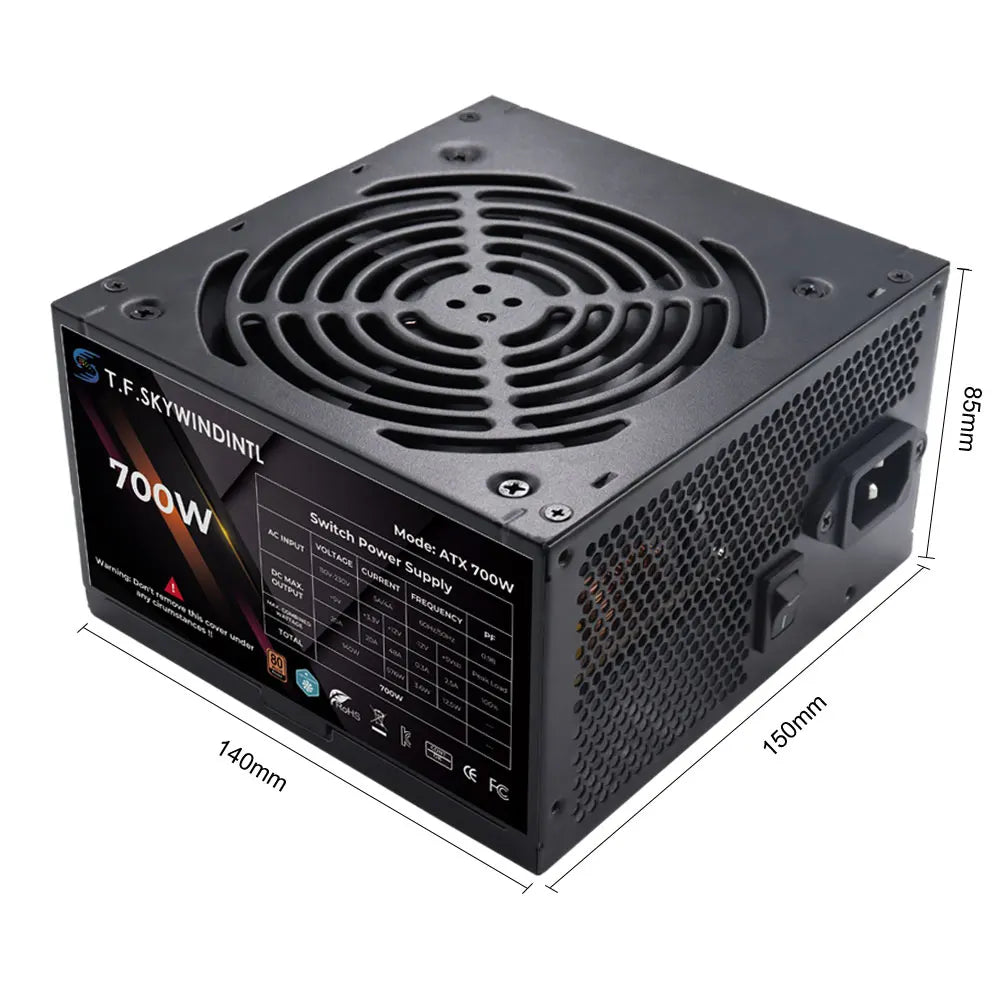 T.F.SKYWINDINTL PC PSU Power Supply 700W Game Gamer RGB 120mm Fan 110V 220V ATX Desktop Computer Power Supply For BTC Pc gamer