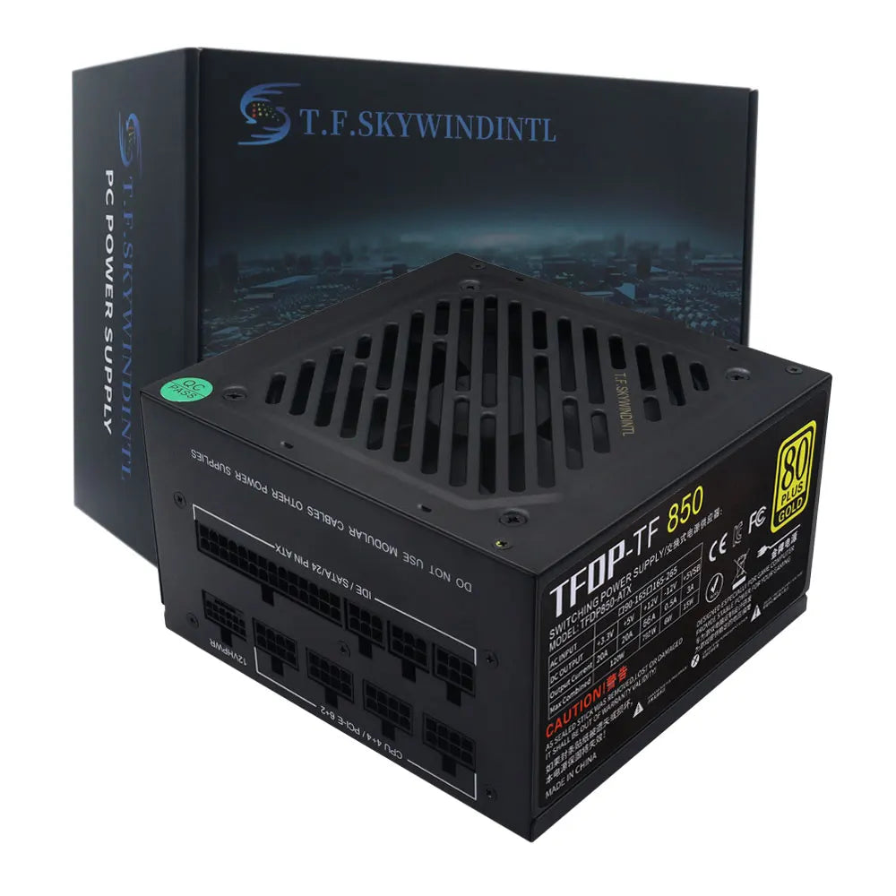 T.F.SKYWINDINTL 850W PSU ATX 3.0 PCIE 5.0 80 Plus Gold Fully Modular Power Supply 100-240V Gaming PSU