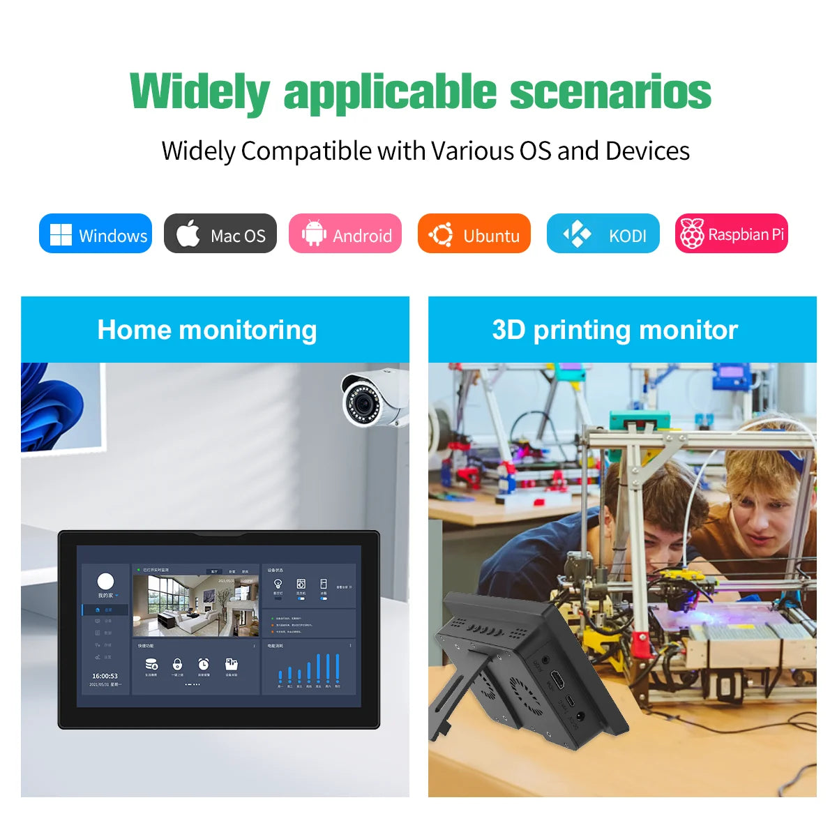 Unew 8 inch Raspberry Pi Monitor 1280x800 16:10 HDMI for Raspberry Pi 5 4 3 Orange Banana Pi DIY Projects Touchscreen Display