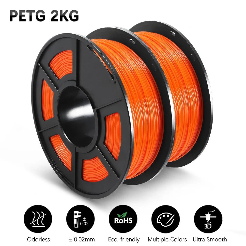 SUNLU PETG Filament 1KG 3D Material 1.75MM Arranged Neatly Clogging Free No Bubble Odorless Eco-Friendly Bright Color