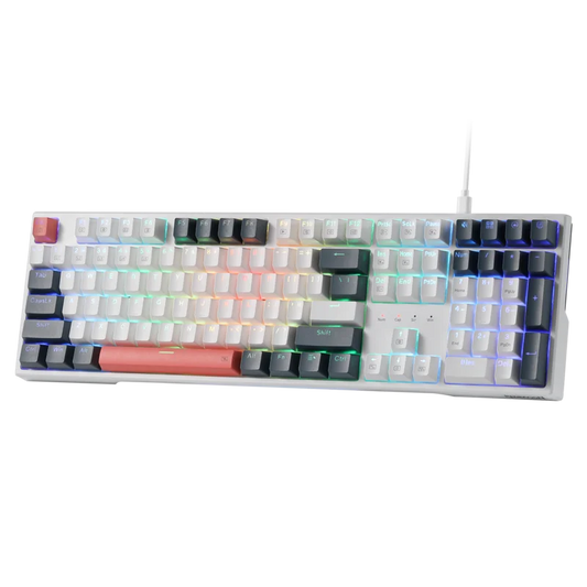 Redragon K668 RGB Gaming Keyboard, 108 Keys Wired Mechanical Keyboard w/Extra 4 Hotkeys Upgraded Hot-swappable Socket，Red Switch