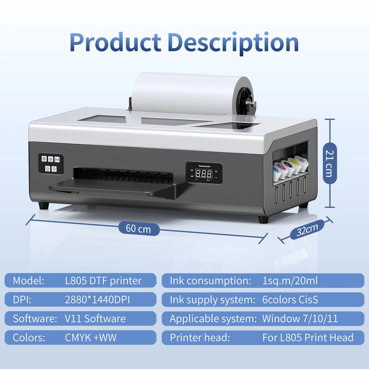A4 impresora dtf  For Epson L805 DTF Printer DTF Transfer Machine t shirt printing machine DTF Ink DTF Film For t shirt Print