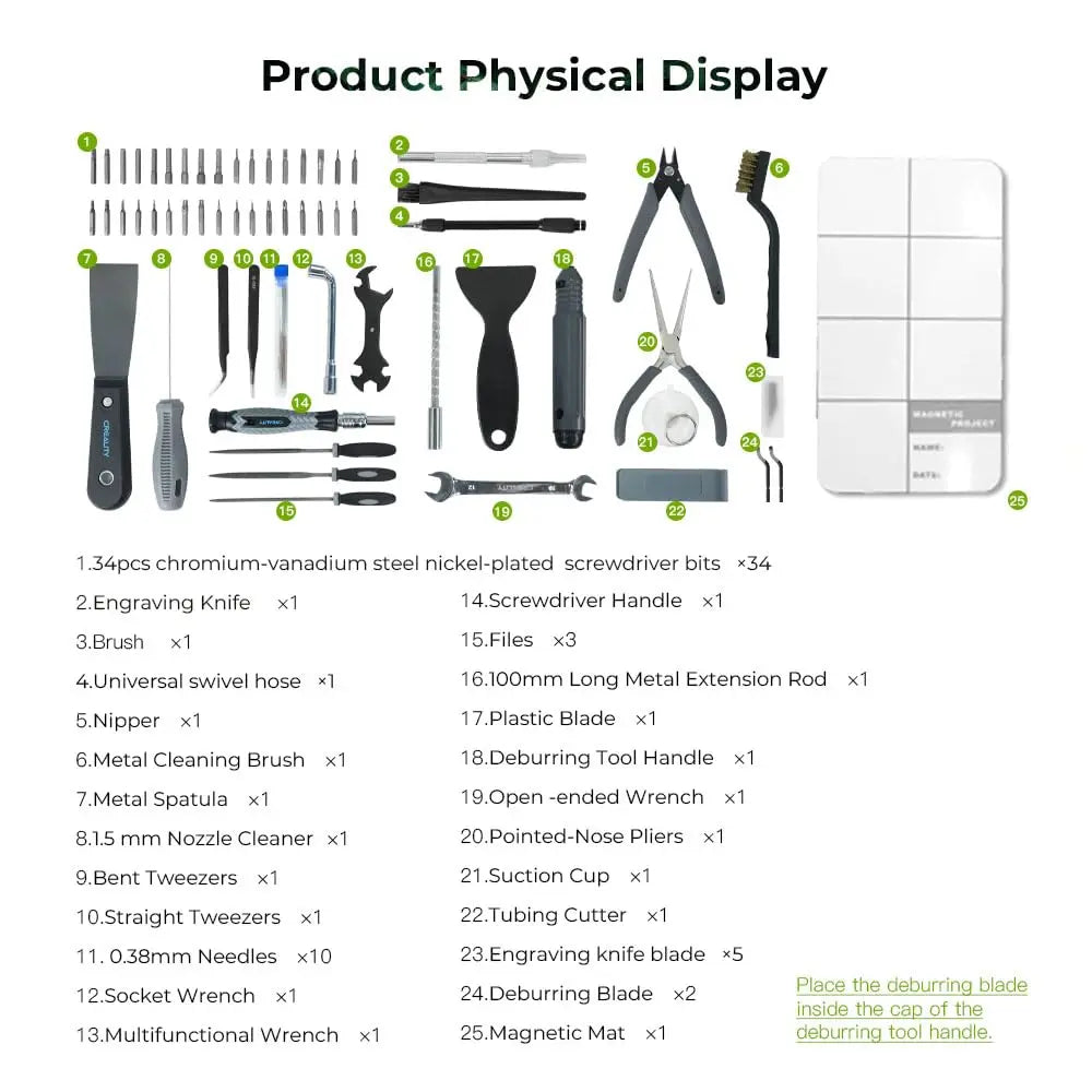 Creality 3D Printer Tool Kit  74Pcs 3D Printing Tool Wrap Kit Assembly / Removal / Filament Cutting Set 3D Printer Accessories