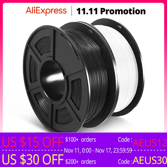 SUNLU PETG Filament 1KG 3D Material 1.75MM Arranged Neatly Clogging Free No Bubble Odorless Eco-Friendly Bright Color