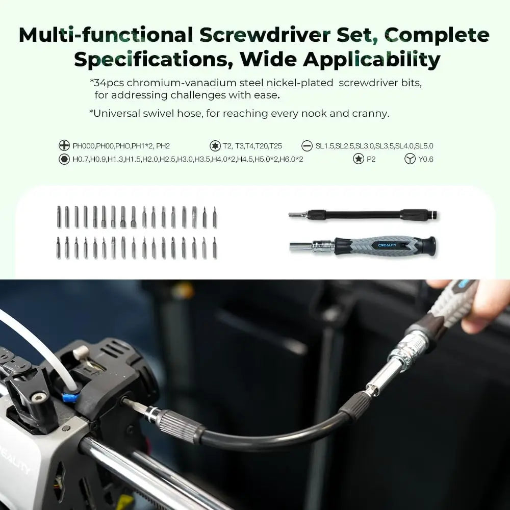 Creality 3D Printer Tool Kit  74Pcs 3D Printing Tool Wrap Kit Assembly / Removal / Filament Cutting Set 3D Printer Accessories