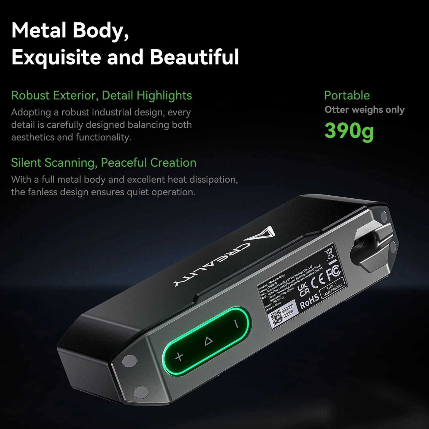 Creality CR-Scan Otter 3D Scanner Handheld Scanner with 0.02mm Accuracy Anti-Shake Tracking Up to 20FPS Four-lens Stereo Vision