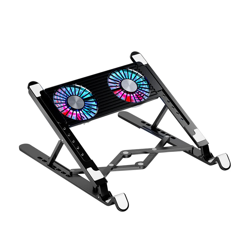 Laptop Cooling Fan with 2/4 Fans Foldable Gaming Laptop Cooler Fan RGB Silent Portable Laptop Holder for 11-17.3 Inch Notebook